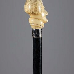Carved Bust of a Woman Grip Walking Stick, 18th Century