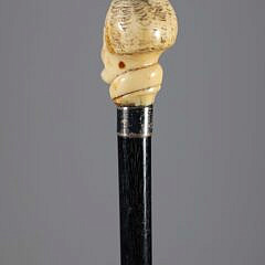 Carved Bust of a Woman Grip Walking Stick, 18th Century