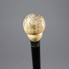 Carved Bust of a Woman Grip Walking Stick, 18th Century