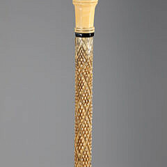 Whaler Made Paneled Knob Grip Walking Stick, 19th Century