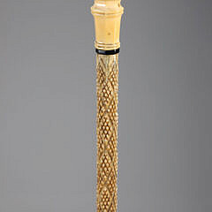 Whaler Made Paneled Knob Grip Walking Stick, 19th Century