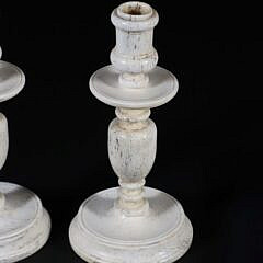 Pair of Sailor Made Turned Antique Whale Bone Candlesticks