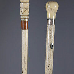 Two Whaler Made Knob Walking Sticks, 19th Century