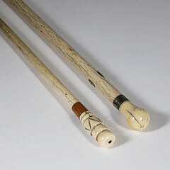 Two Whaler Made Knob Walking Sticks, 19th Century