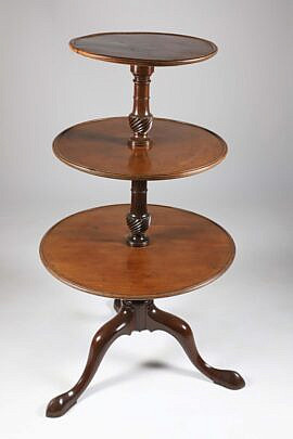 English George III Three Tier Dumb Waiter, 18th Century
