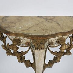 Italian Gilt and Paint Decorated Console Table, 19th Century