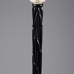 Carved Portrait Walking Stick, 19th Century