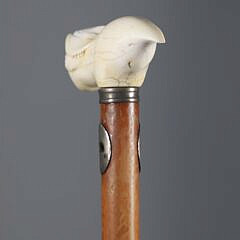 Whaler Made “Bird-Man” Grip Cane, 19th Century