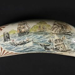 David Lazarus Polychromed Scrimshaw Whale Tooth