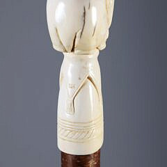 Elephant Carved Grip Walking Stick, 19th Century