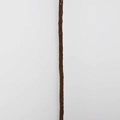 Carved Dog’s Head Emerging From a Ball Walking Stick, 19th Century