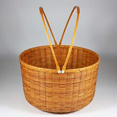 Paul Willer Very Large Round Double Swing Handle Nantucket Basket, circa 1982
