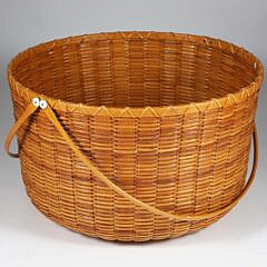 Paul Willer Very Large Round Double Swing Handle Nantucket Basket, circa 1982