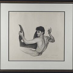 John Woodrow Kelly (b. 1952) Charcoal "Orpheus Study"