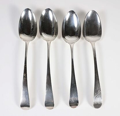 Four George III Sterling Silver Tablespoons