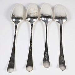 Four George III Sterling Silver Tablespoons