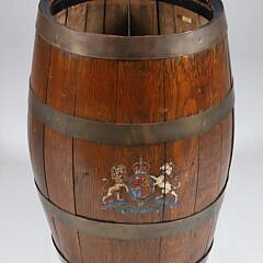 English Wood Brass Strapped Barrel, 19th Century