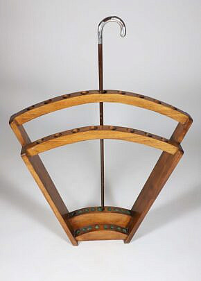 Mission Oak Style Two-Tier fan Shaped Cane Rack