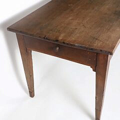 French Provincial Fruitwood Farmhouse Table with One Drawer, 19th Century