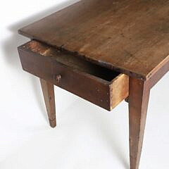 French Provincial Fruitwood Farmhouse Table with One Drawer, 19th Century