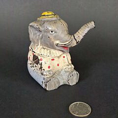 Antique Hubley Cast Iron Circus Elephant Still Bank, circa 1920s