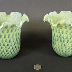 Pair of Vintage Art Glass Shades