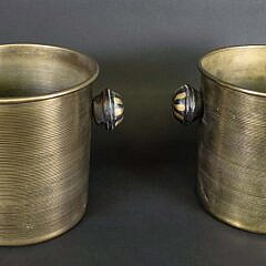 Pair of Vintage Brass Danish Ice Buckets, 20th century