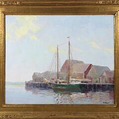 Henry Stephens Eddy (American 1878-1944) Oil on Canvas "Old North Wharf"