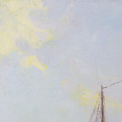 Henry Stephens Eddy Oil on Canvas “Sunday Morning, Old North Wharf”