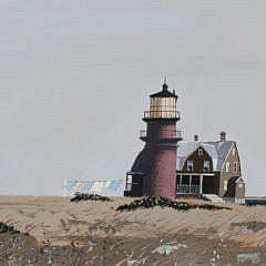 John Austin Tempera on Artist Board “Gay Head Light, Martha’s Vineyard”