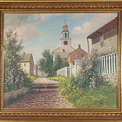 Harry Hambro Howe Oil on Canvas "Stone Alley, Nantucket"