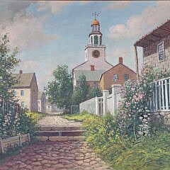 Harry Hambro Howe Oil on Canvas “Stone Alley, Nantucket”