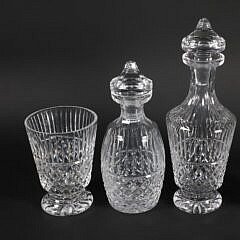 107-5650 3 Tramore Waterford Crystal Decanters and Ice Bucket A 2493 JPG
