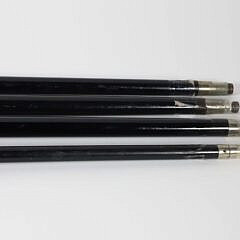 Four Antique Repousse Gold Filled Knob Presentation Walking Sticks, 19th Century