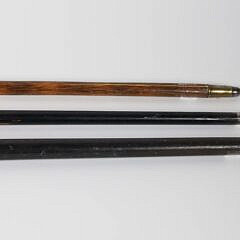 Three Antique Repousse Gold Filled Handle Canes, 19th Century