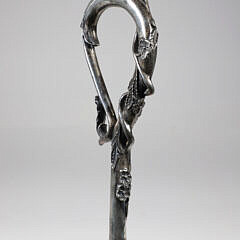 Sterling Silver Floral Decorated Cane 19th Century