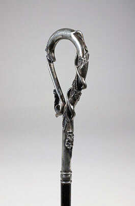 Sterling Silver Floral Decorated Cane 19th Century