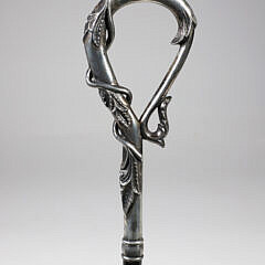 Sterling Silver Loop-Shaped Handle Cane, 19th Century