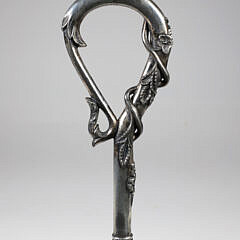 Sterling Silver Loop-Shaped Handle Cane, 19th Century