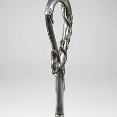 Sterling Silver Loop-Shaped Handle Cane, 19th Century