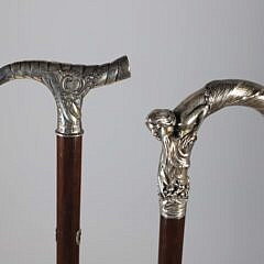 Four Sterling Silver Handled Canes, 19th Century