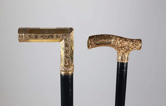 Two Gold Filled Canes, 19th Century