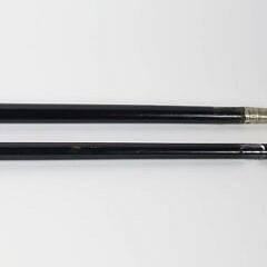 Two Repousse Gold Filled L-Grip Canes, 19th Century