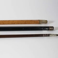 Collection of Three Gold Filled Presentation Walking Sticks, 19th Century