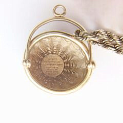 14K Yellow Gold Miniature Nantucket Basket Pendant By American Scrimshaw on 14k Yellow Gold Rope Chain