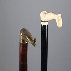 Group of Two Lady’s Leg Canes, 19th Century