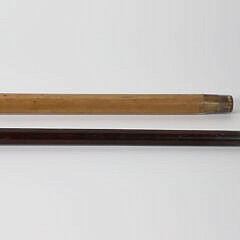 Two Carved Hound Dog Head Canes, 19th Century