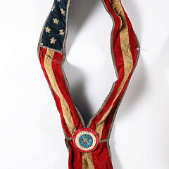 Three American Flag Centennial Parade Sashes, circa 1876, Manufactured by Louis E. Stiltz & Bro. Co. Philadelphia PA