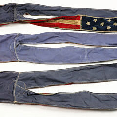 Three American Flag Centennial Parade Sashes, circa 1876, Manufactured by Louis E. Stiltz & Bro. Co. Philadelphia PA