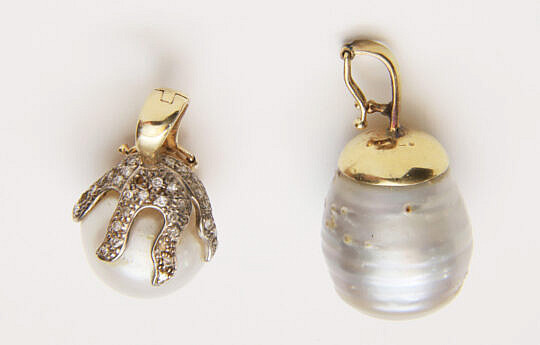 Two South Sea Pearl Pendants